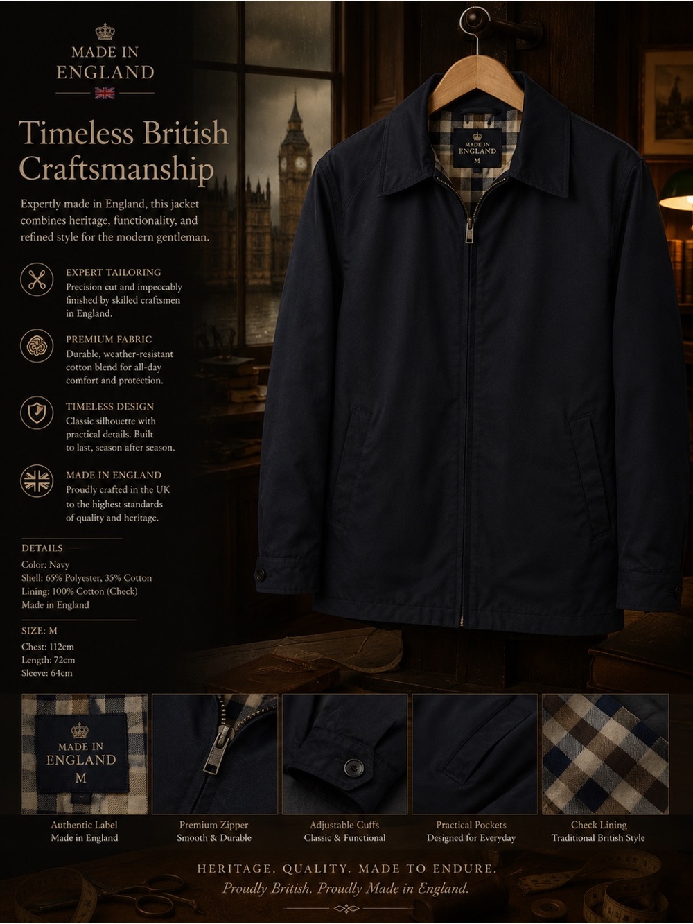 Aquascutum London Navy Lightweight Shirt Jacket